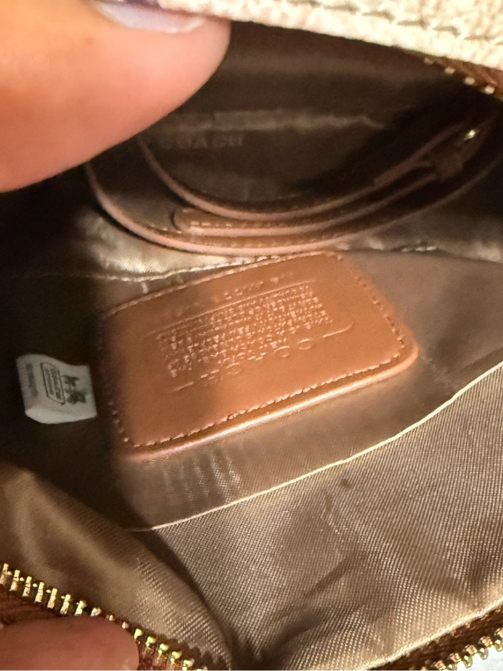 Shell-Print Satchel with Brown Trim - Picture 9 of 13